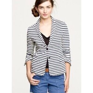 J Crew Striped Navy and White Women's Blazer